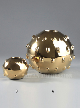 新中式风会所家具展厅插花器摆件