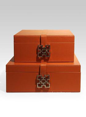 新中式风客厅卧室书房红色首饰盒