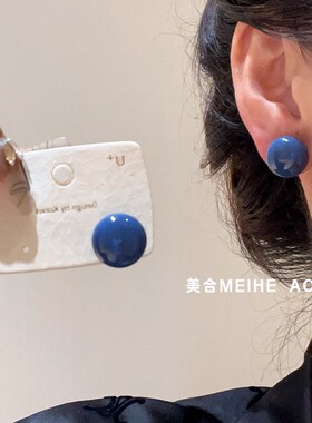 复古美拉德圆圈耳钉女高级感