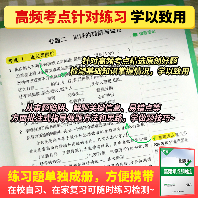 2024万唯中考初中语文基础知识点大全七八九年级总复习资料讲解汇总初一初二初三古诗文现代文作文试题研究教辅工具书万维教育图书-图2