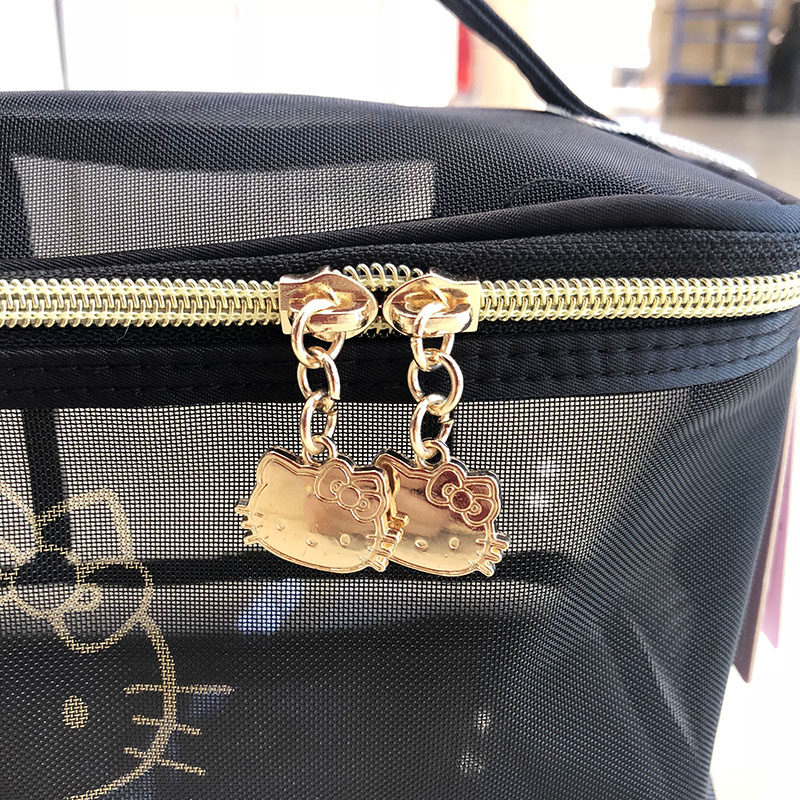 雾花HelloKitty网纱化妆包小方包韩国ins手提收纳袋大容量洗漱包,淘宝优惠券,粉丝福利购,淘宝优惠卷