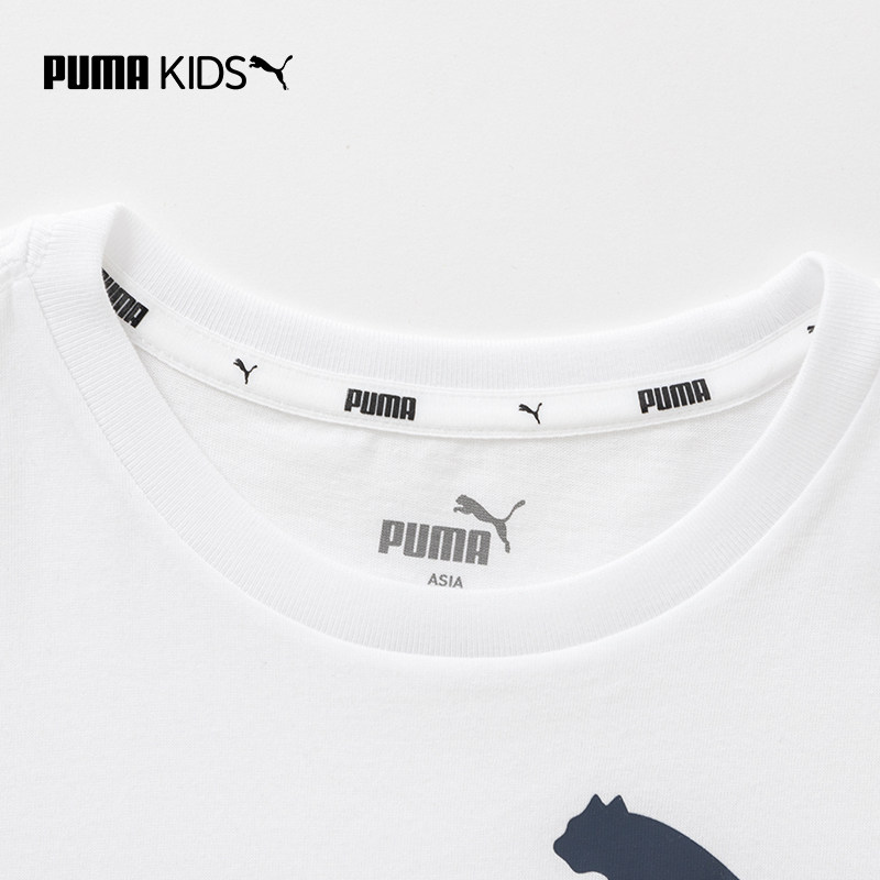 puma官方正品新款儿童中大童棉t恤 puma童装T恤