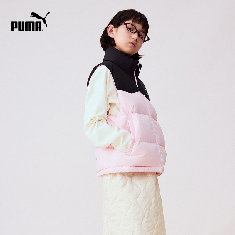 PUMA彪马童装新款儿童冬季羽绒马甲防风雨立领保暖拉链无袖外套,淘宝优惠券,粉丝福利购,淘宝优惠卷