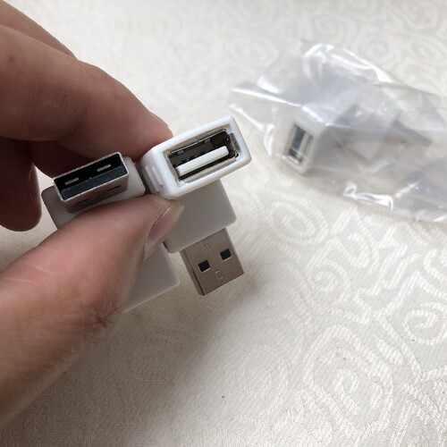usb弯头90度公对母转接头电脑外接usb 延长线上下左右直角L型口 - 图0