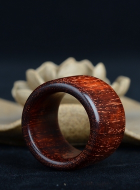 手工印度小叶紫檀天然文玩戒指