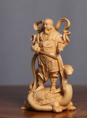 桧木雕真武大帝神像供奉玄天上帝