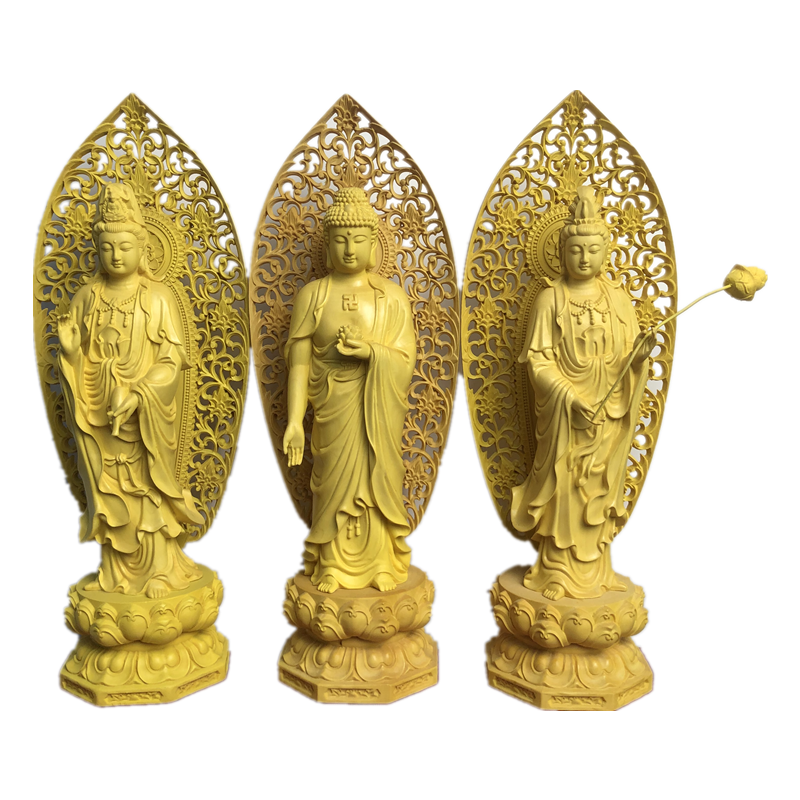 送料無料/新品】 阿弥陀菩薩 木彫 置物 彫刻/オブジェクト