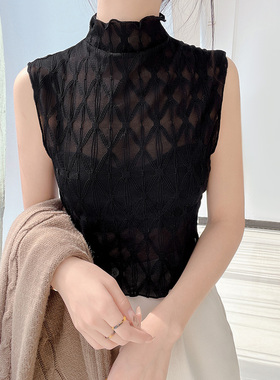 蕾丝假领子女百搭木耳边高
