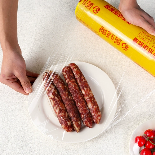 Вся коробка из полиэтиленовой пленки, еда -обновление больших рулонов коммерческих супермаркетов, фруктовых магазинов, завернутых в полиэтиленовую пленку Тонкие узкие ноги.