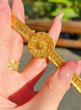 灵动罗盘手牌女士手链戒指繁花似锦满钻贵气仙女风饰品拉满送女友