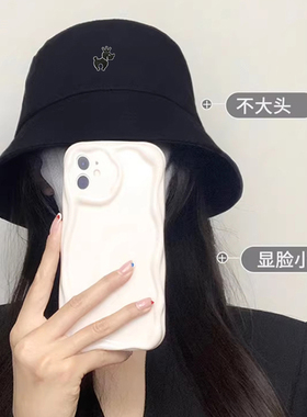哈吉斯船长2026新款黑色渔夫帽遮阳防晒防紫外线水桶帽子盆帽女