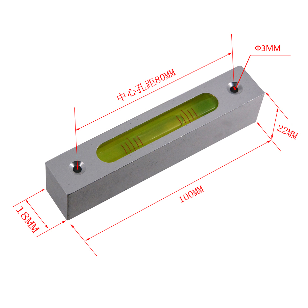 金属高精度水平仪小型水平仪条式水准器水准泡方形水平泡玻璃泡-图1