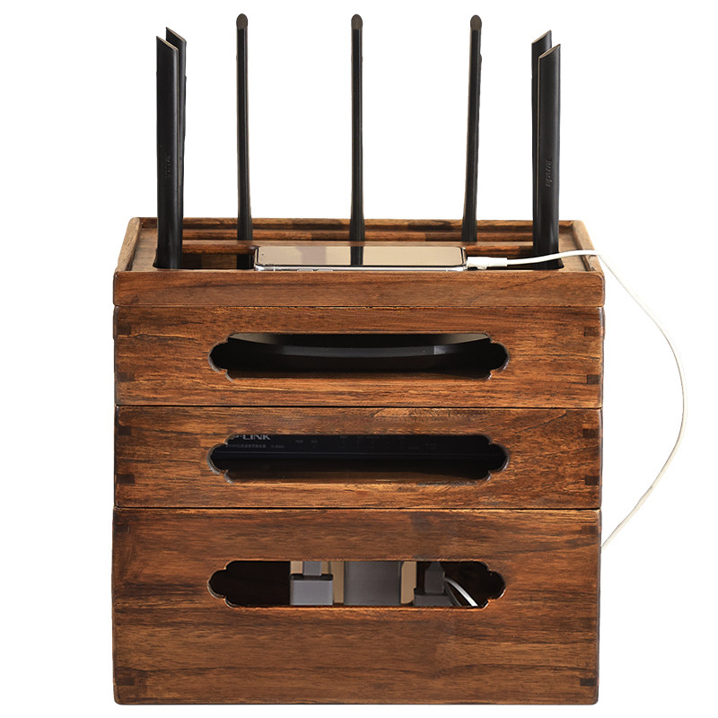 泰吉利实木wifi路由器收纳盒置物架桌面机顶盒子光猫放置架,淘宝优惠券,粉丝福利购,淘宝优惠卷