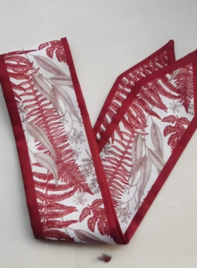 红色气质长条丝巾发带服装领巾