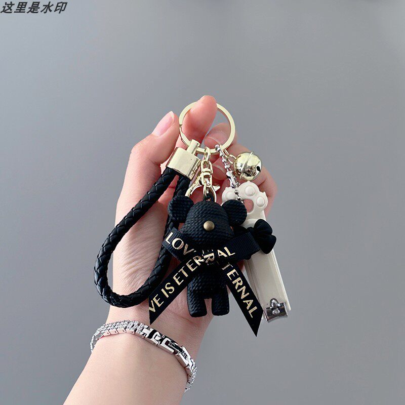 滴胶毛线熊钥匙扣女精致汽车钥匙挂件网红书包挂饰卡通可爱钥匙链,淘宝优惠券,粉丝福利购,淘宝优惠卷