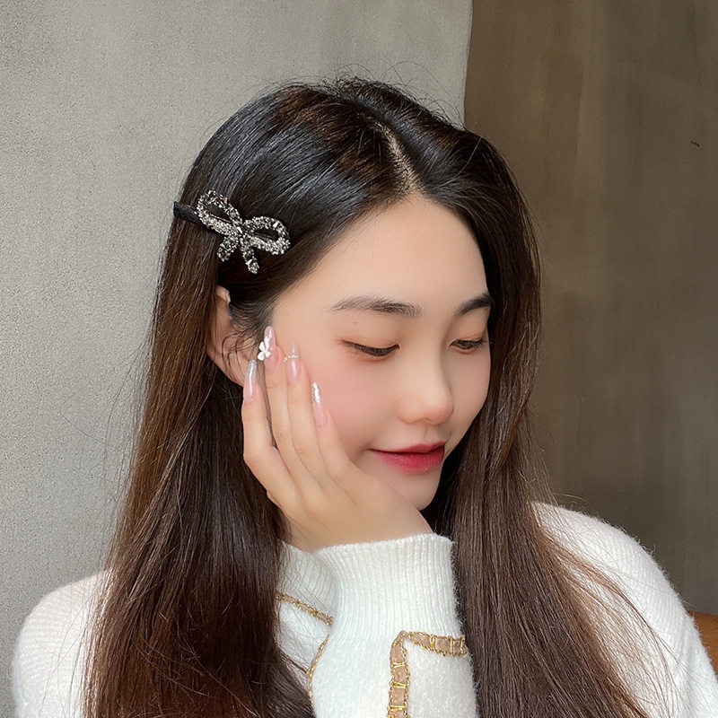 韩国轻奢高级感水钻蝴蝶结发夹网红刘海夹侧边头饰发卡头发边夹女,淘宝优惠券,粉丝福利购,淘宝优惠卷