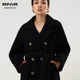 Mid-length double-sided cashmere coat woolen Hepburn style