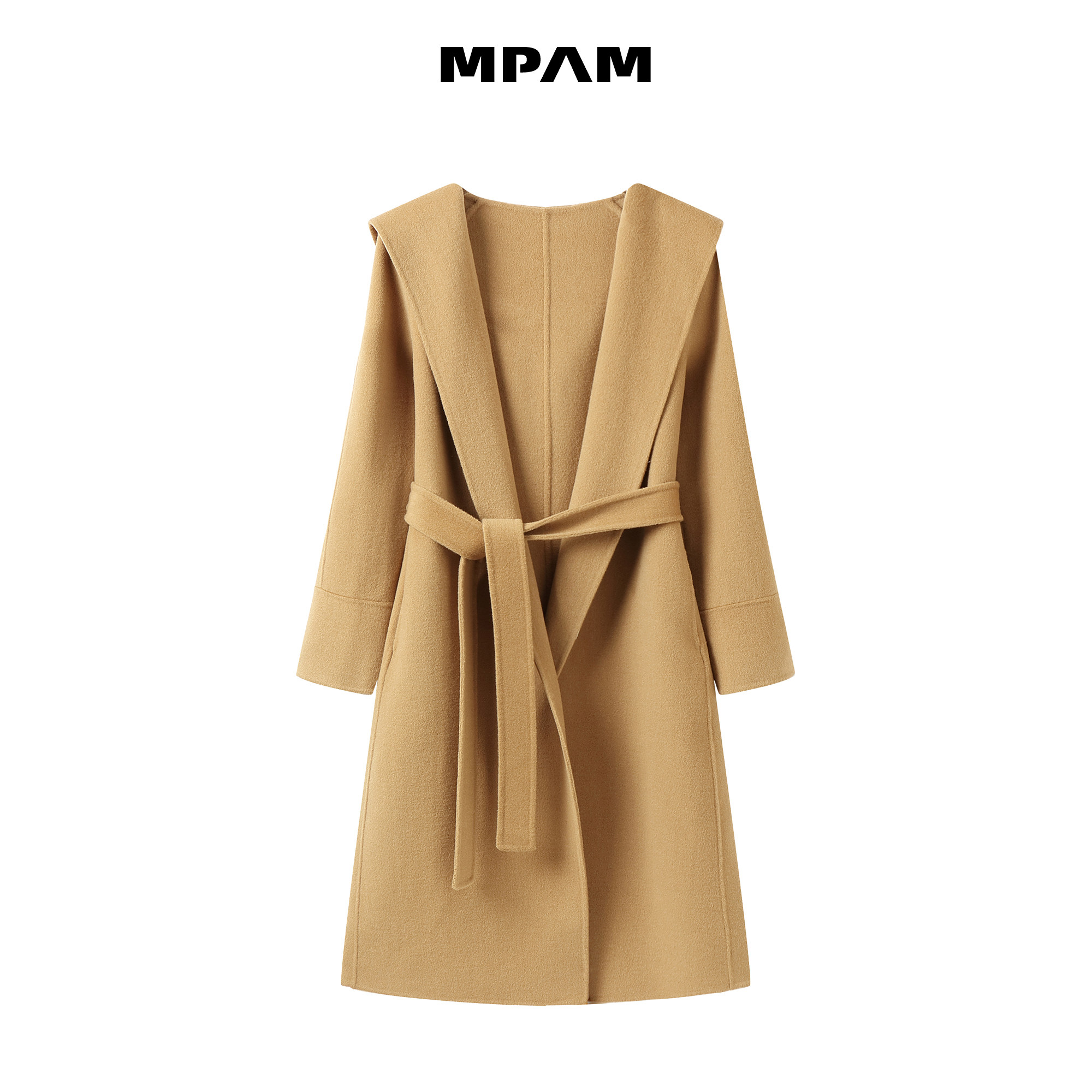 【蜜蜂惊喜社】 MPAM双面呢浴袍风连帽大衣羊毛外套女2025