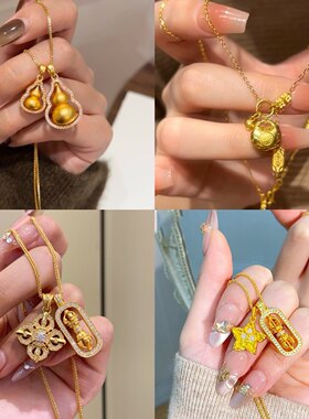 真金电镀新高级锆石貔貅项链轻奢