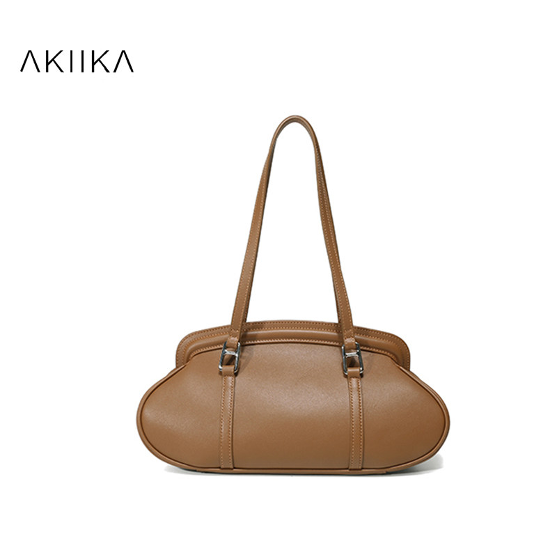 akiika牛皮大号单肩腋下波士顿包 凯特周女士包袋