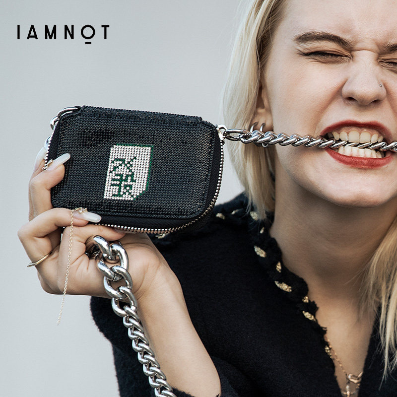 凯特周丨iamnot牛皮迷你斜挎包 凯特周女士包袋