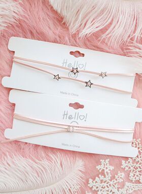 超甜妹珠光粉色简约星星CHOKER颈链女项圈甜酷风项链