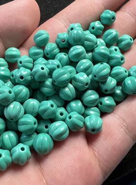 绿松石色南瓜珠高瓷精品文玩配饰星月金刚菩提配饰手工diy
