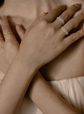 复古轻奢百搭蕾丝开口宽戒女款