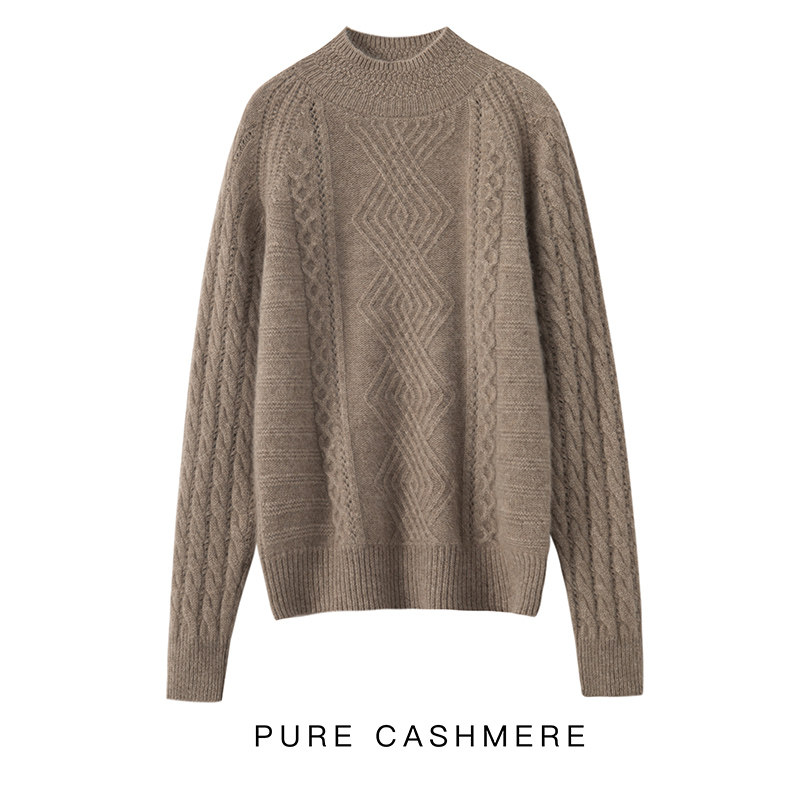 戎美衣尚重磅加厚山羊绒衫女半高领五针三股绞花韩版显瘦山羊绒毛,淘宝优惠券,粉丝福利购,淘宝优惠卷