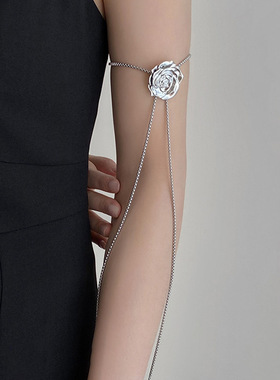 简约冷淡风玫瑰花甜酷个性锁骨链