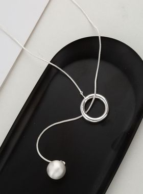 银色小众高级感百搭长款毛衣链女