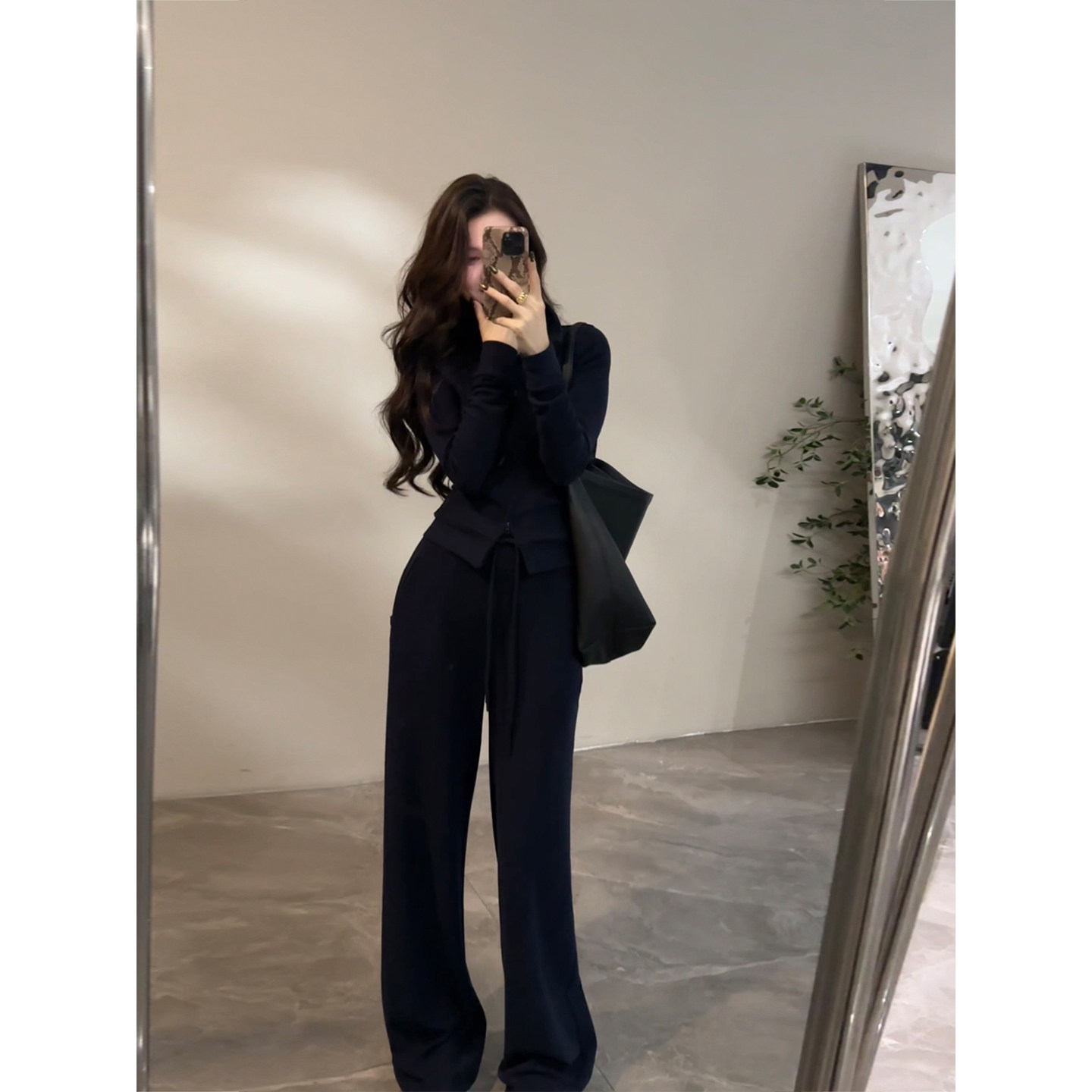 大婷婷 冬季新款休闲慵懒时尚套装上衣抽绳长裤阔腿裤长袖DT1692,淘宝优惠券,粉丝福利购,淘宝优惠卷