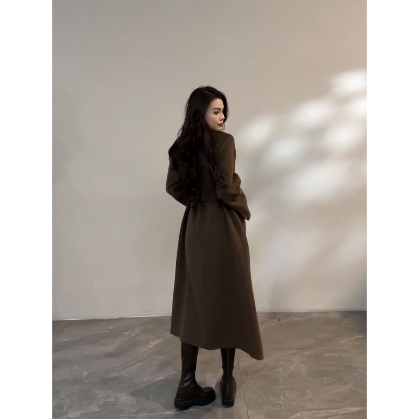 大婷婷 冬季新款防风百搭长袖中长款气质时尚女毛呢外套DT1702,淘宝优惠券,粉丝福利购,淘宝优惠卷