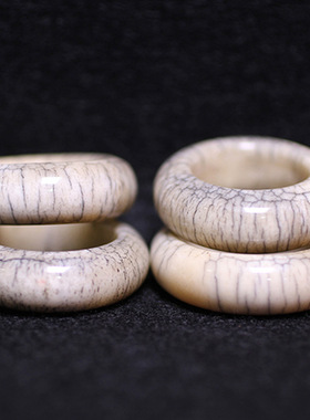 天然牦牛骨戒指驼骨跑环男女款108颗佛珠指环扳指手工跑环小配件