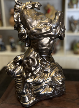 石湾公仔非遗陶瓷骏马过年送礼居家摆件会所雅室陈设佳器办公送礼