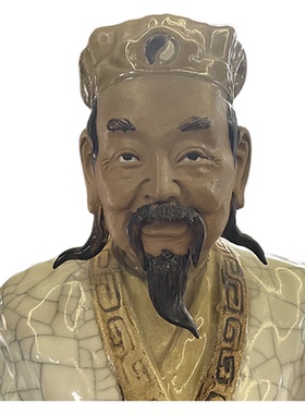 石湾公仔经典传统陶瓷艺术诸葛亮人物非遗手工送人居家摆件玄关