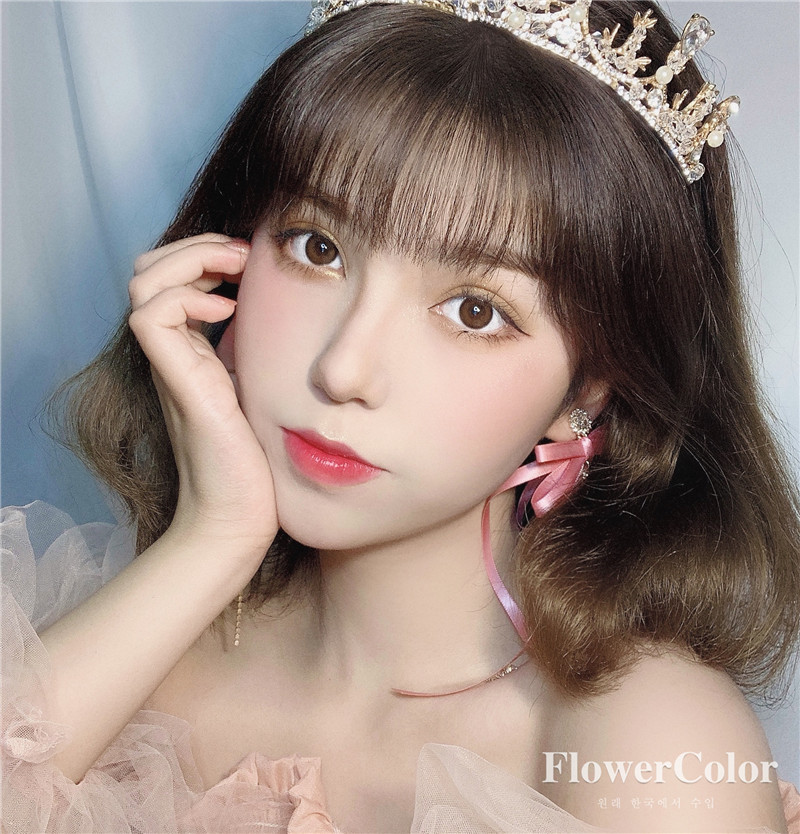 自然小直径美瞳flowercolor官网正品藜烟蓝藜烟灰巧棕隐形眼镜SJ-图2