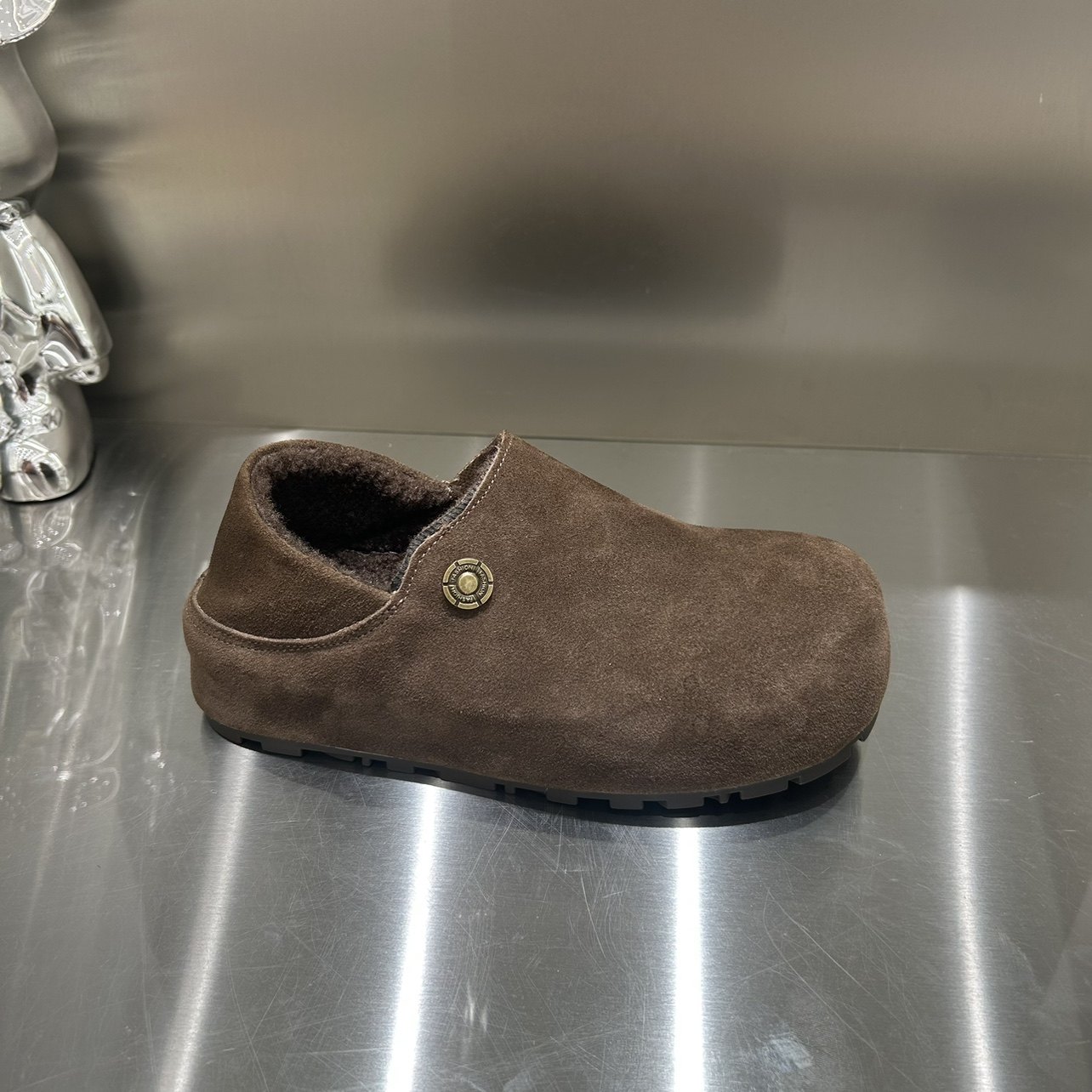 欧洲站女鞋牛皮~加薄绒可两穿全包一脚蹬增高小土豆软面豆豆勃肯,淘宝优惠券,粉丝福利购,淘宝优惠卷