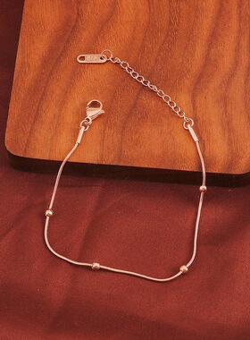 【通体钛钢】法式复古圆珠钛钢手链时尚简约百搭个性创意设计手饰