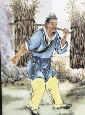 瓷板画客厅人物画现代中式