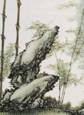 陶瓷手绘实木框中式风客厅装饰画