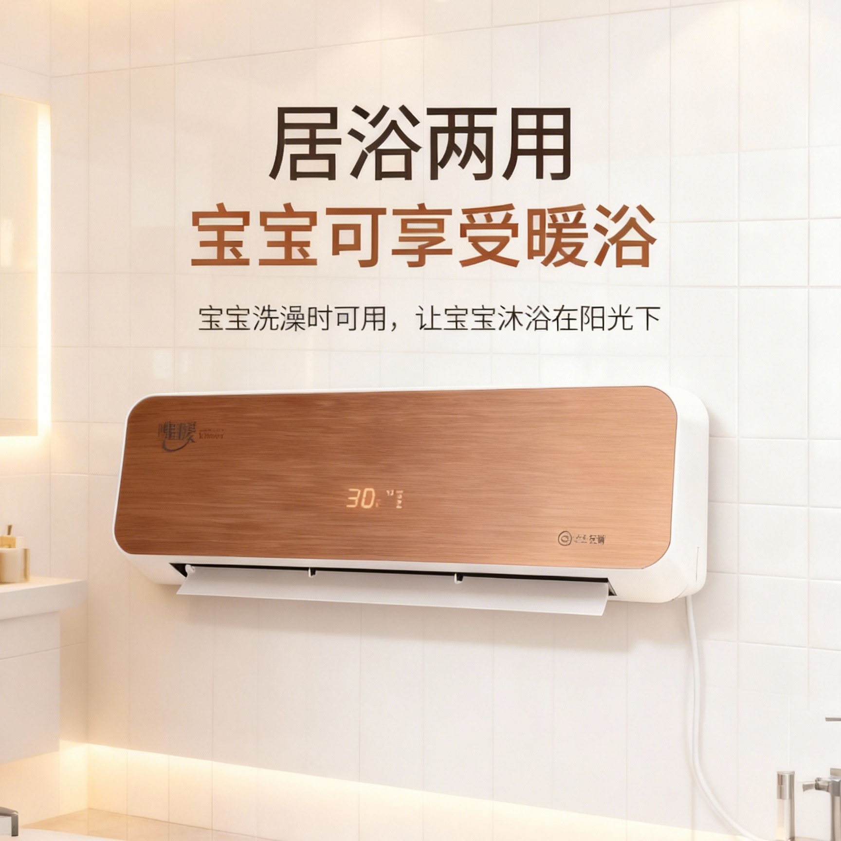 骆驼取暖器浴室暖风机壁挂式家用卧室节能省电速热电暖气冷暖两用