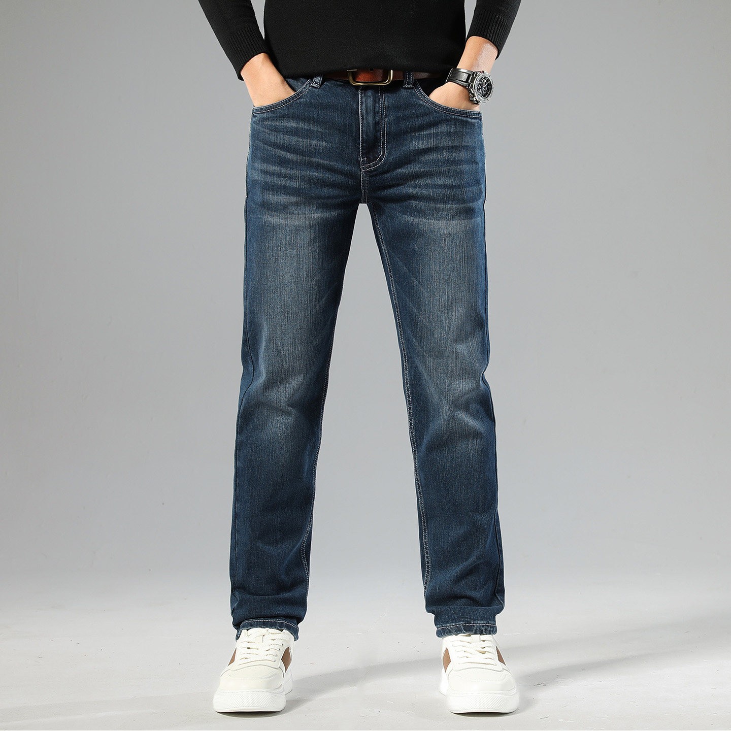 High-end light luxury cotton men's jeans 207