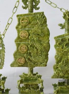 玉器80CM一米青玉龙船客厅摆件办公室家居品收藏 一帆风顺工艺品