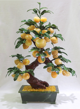 原色玉石仙桃子寿桃树酒柜送老人