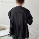Chic doll collar back spliced ​​pleated long-sleeved shirt