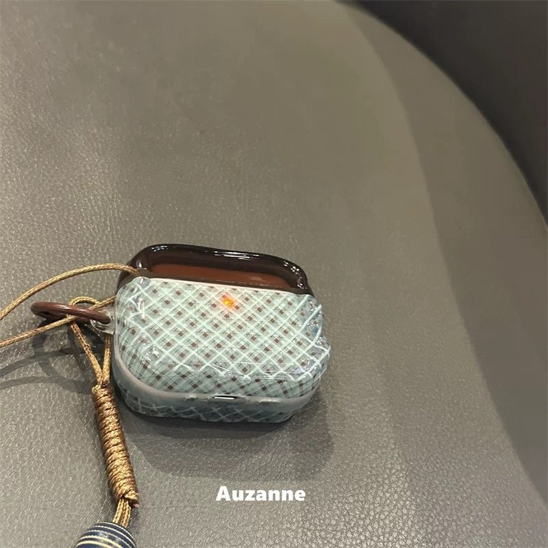 半透撞色格纹适用于airpods4代蓝牙保护套2代3代pro苹果耳机壳,淘宝优惠券,粉丝福利购,淘宝优惠卷