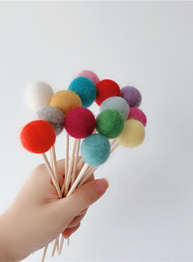 北欧风羊毛毡香薰棒无味桌面摆件