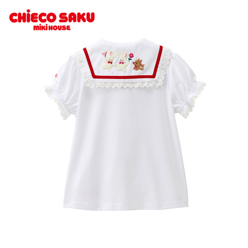 MIKIHOUSE日本制儿童短袖T恤卡通印花女童上衣夏季CHIECO SAKU - 图3
