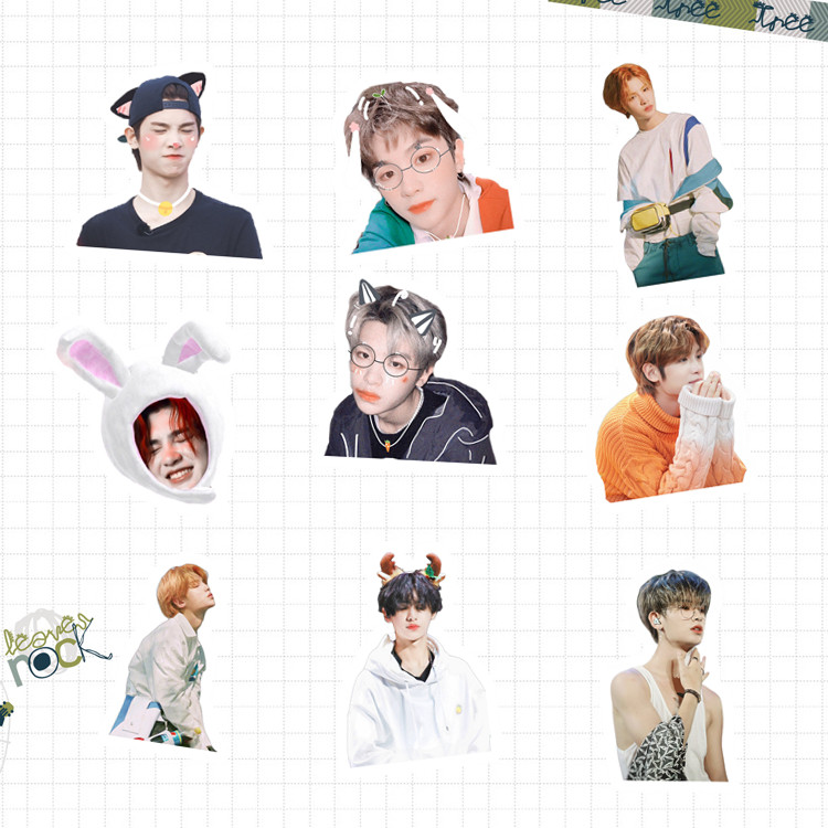 黄明昊justin周边手帐贴纸包照片笔记本子手机壳装饰防水不干胶